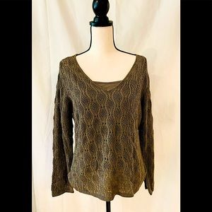 Sigrid Olsen Taupe lined Sweater